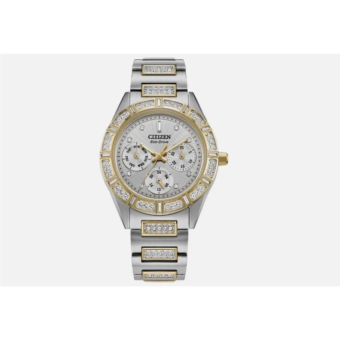 Citizen FD2074-55A Women`s Eco-drive Solar Crystal Two-tone Watch