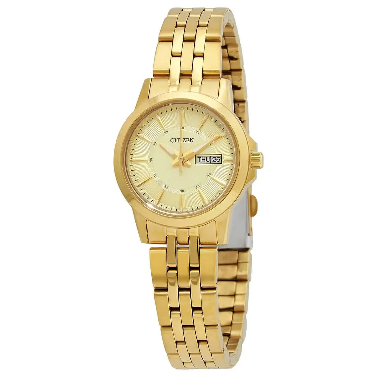 Quartz Gold Dial Yellow Gold-tone Ladies Watch EQ0603-59P by Citizen