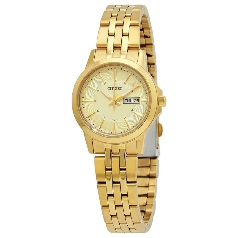 Gold Dial Yellow Gold-tone Stainless Steel Quartz Watch - EQ0603-59P by Citizen