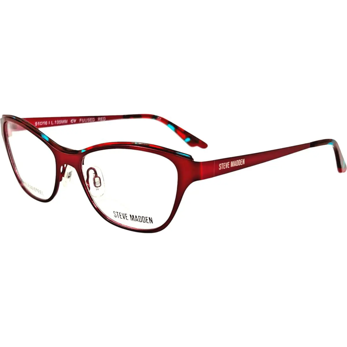 Fuused Womens Metal Eyeglass Frame Red 51-16 by Steve Madden
