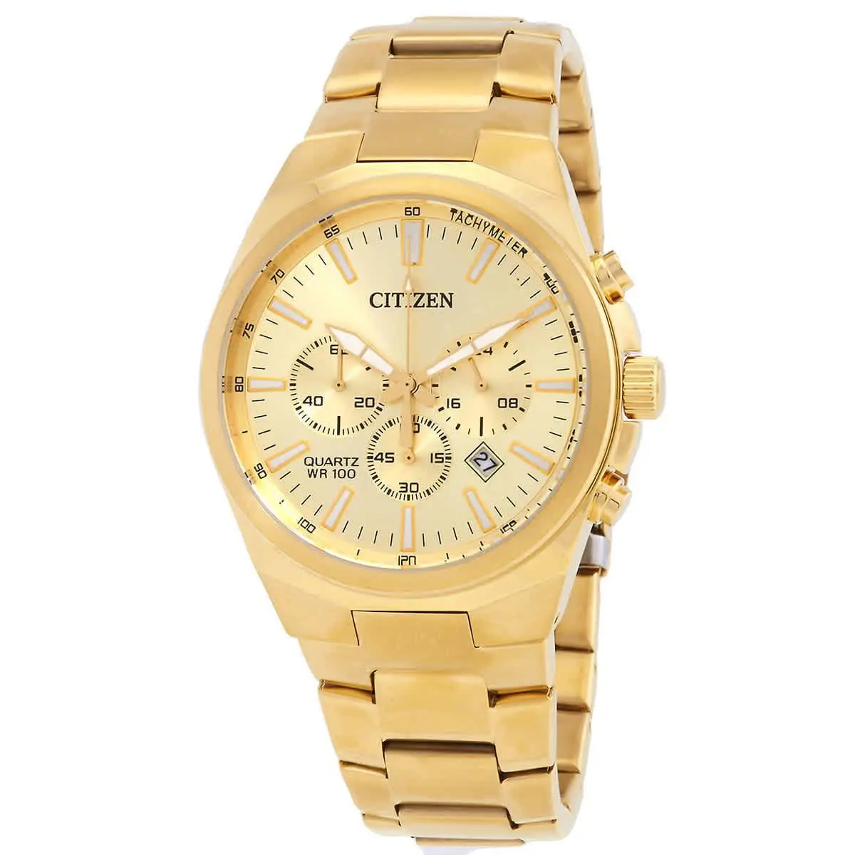 Citizen Chronograph Quartz Gold Dial Men`s Watch AN8172-53P - Gold, Dial: Gold-tone, Band: Gold-tone