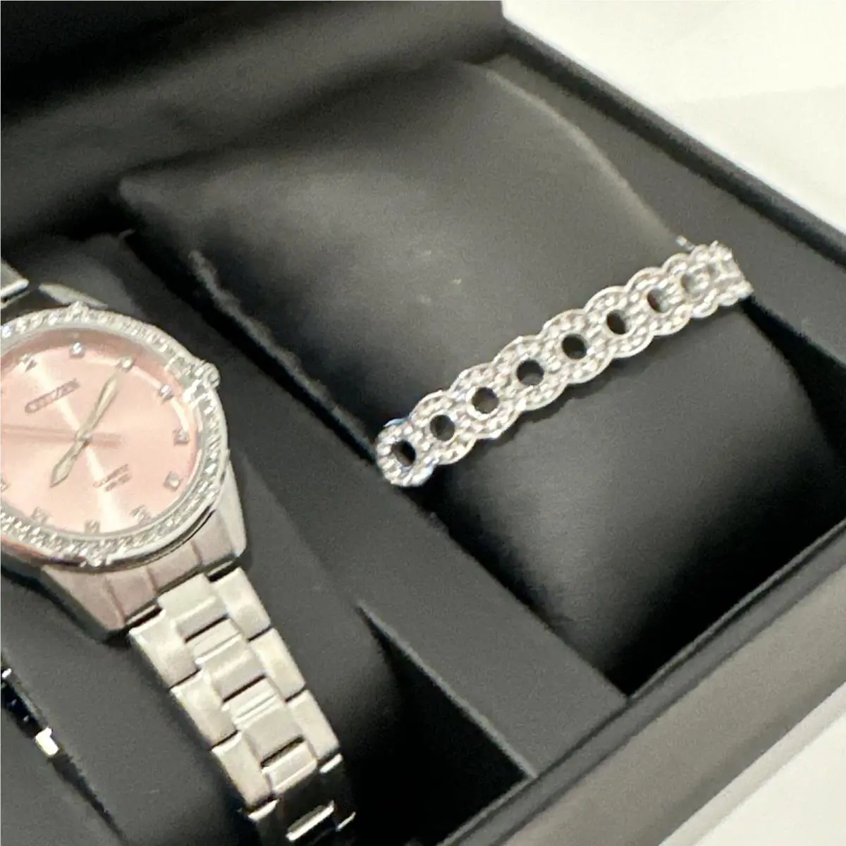 Citizen Womens Crystal Accent Silver Tone Stainless Steel Er0220-60x Set