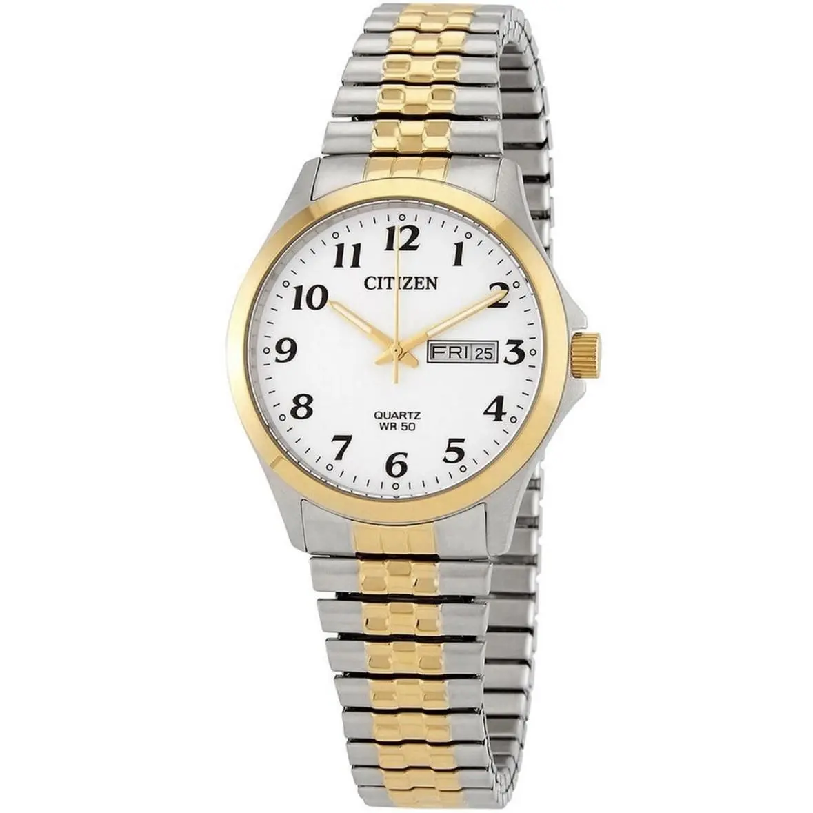Citizen Classic 38mm Men`s Stainless Two Tone Flex White Dial Quartz BF5004-93A