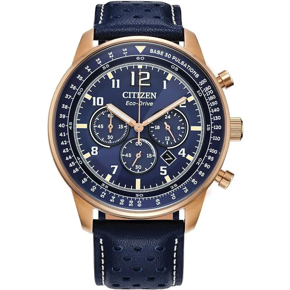 Citizen Men Eco-drive Weekender Sport Casual Chronograph Rose Gold Solar Charge