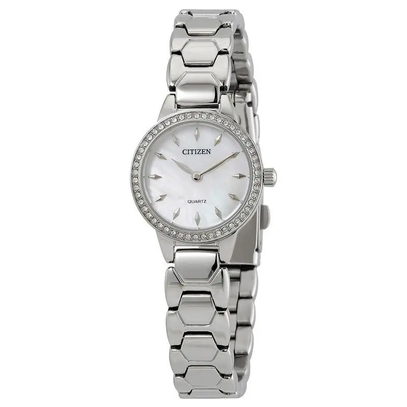Women`s Quartz Crystal Accents White Pearl Dial Watch - EZ7010-56D by Citizen