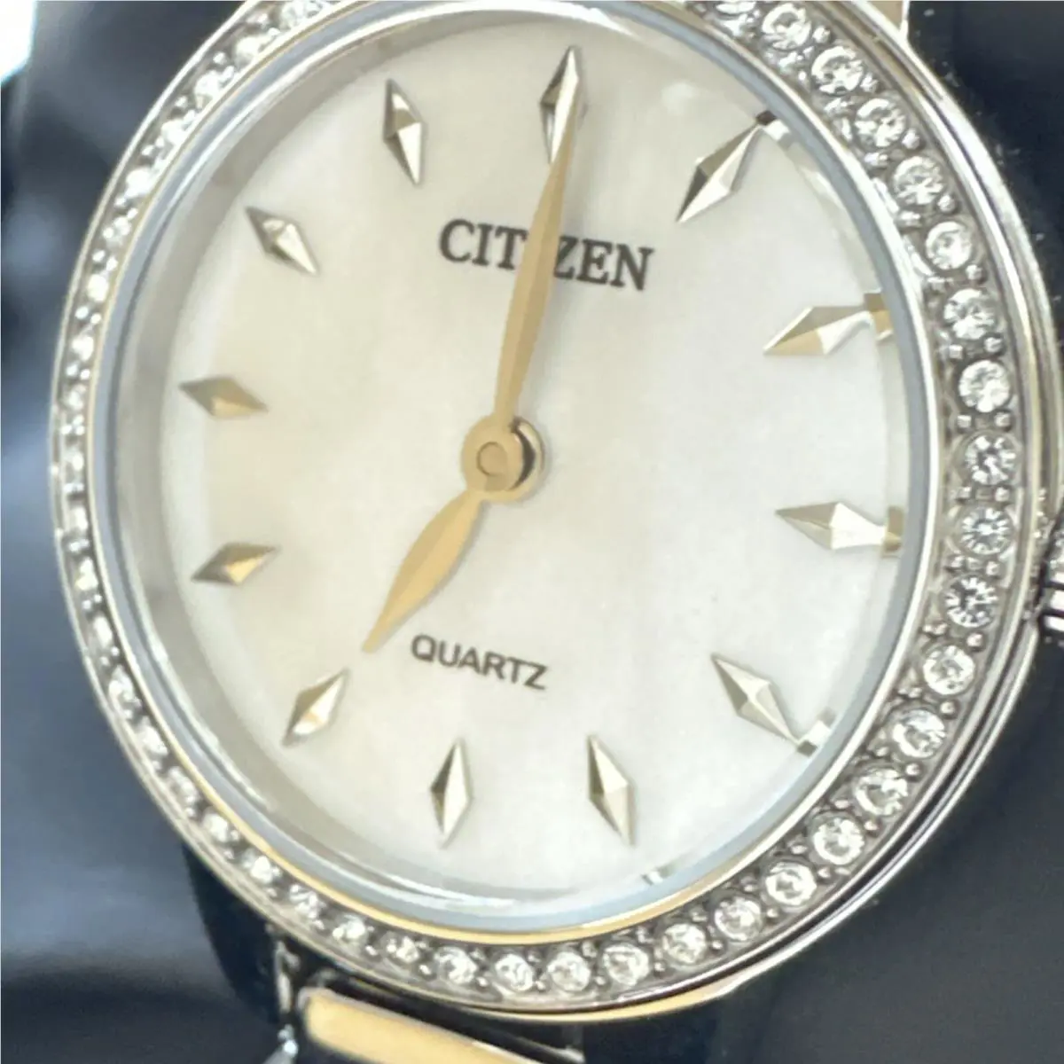 Citizen Quartz Crystal Mop Dial Ladies Watch EZ7010-56D - Dial: Mother of Pearl, Band: Silver-tone, Bezel: Silver-tone