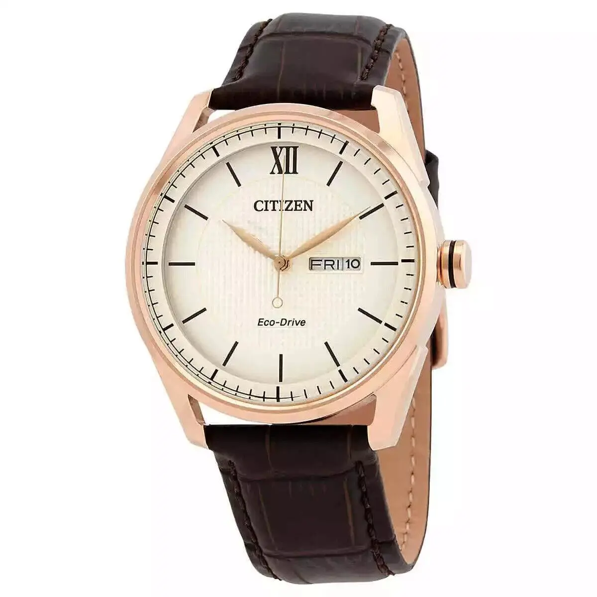 Citizen Men`s Eco-drive Classic Ivory Dial Rose Gold Pvd Watch - AW0082-01A