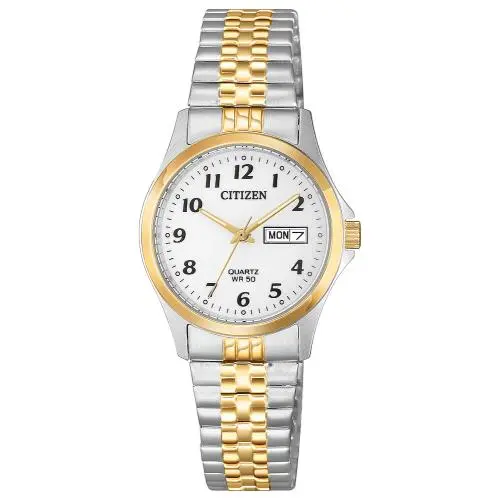 Citizen Quartz Two Tone White Dial Expansion Womens Watch EQ2004-95A