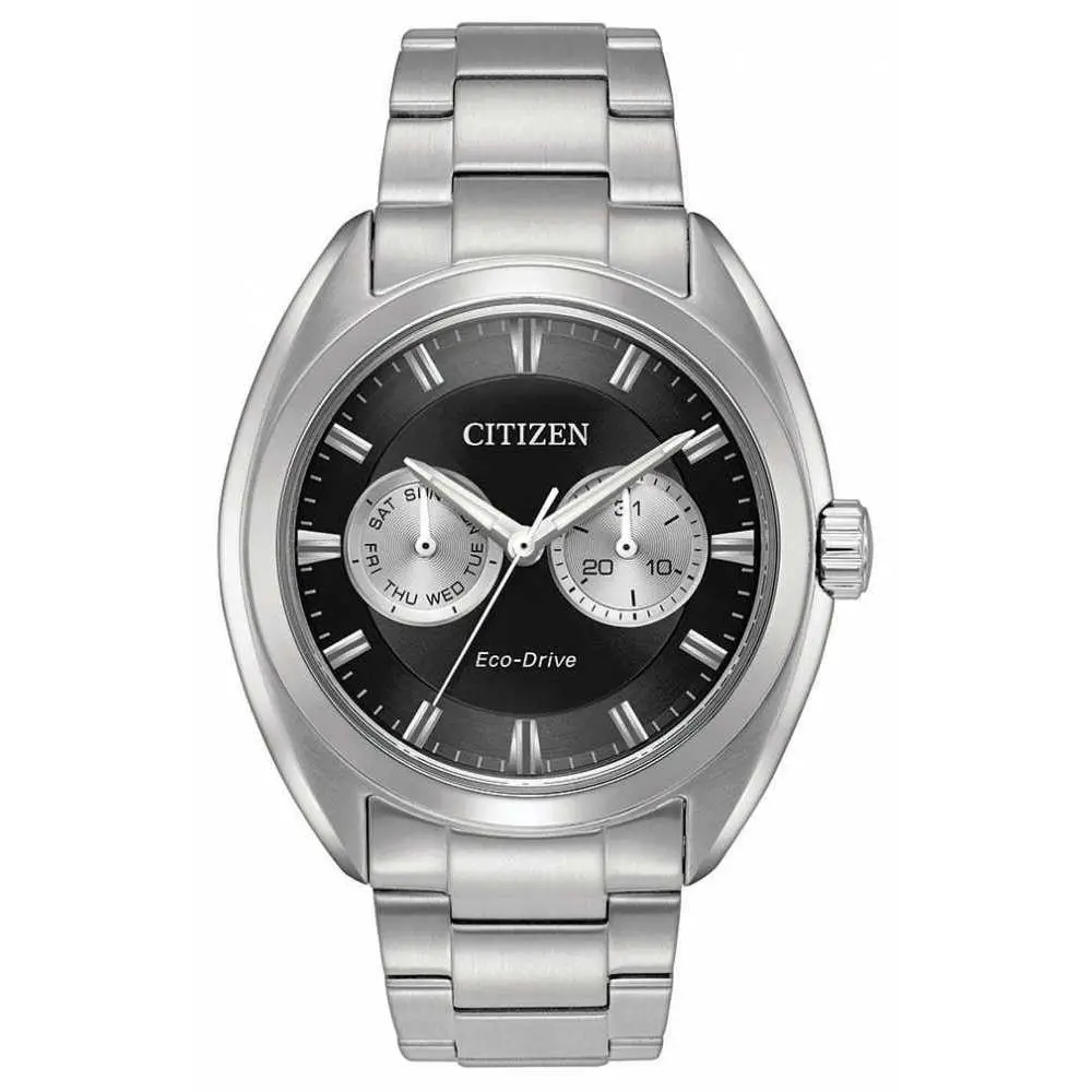 BU4010-56E Men`s Eco Drive Paradex Day Date Black Dial Analog Watch by Citizen