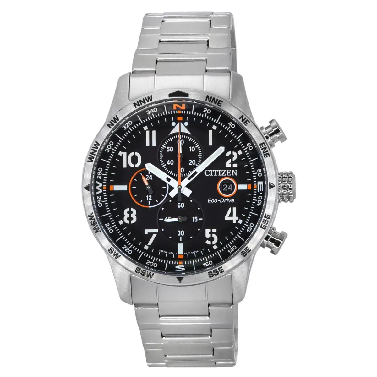 Citizen Eco-drive Chronograph Stainless Steel Black Dial CA0790-83E Men`s Watch