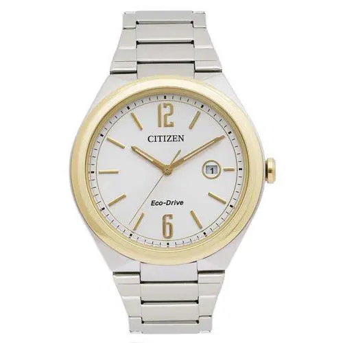 Citizen Eco-drive AW1374-51A Men`s Dress Two-tone Stainless Steel Date Watch