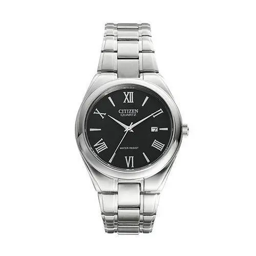 Citizen Men`s BI0951-58E Dress Stainless Steel Black Dial Quartz Date Watch