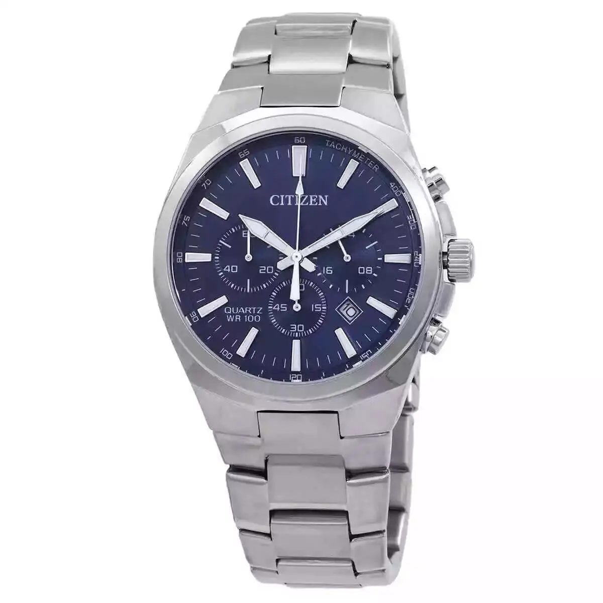 Citizen Men`s Chronograph Quartz Blue Stainless Steel Watch - AN8170-59L - Dial: Blue
