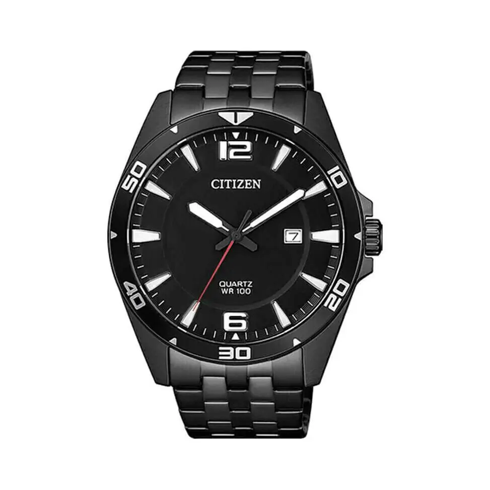 Citizen Men`s Quartz Black Dial Black-plated Watch - BI5055-51E