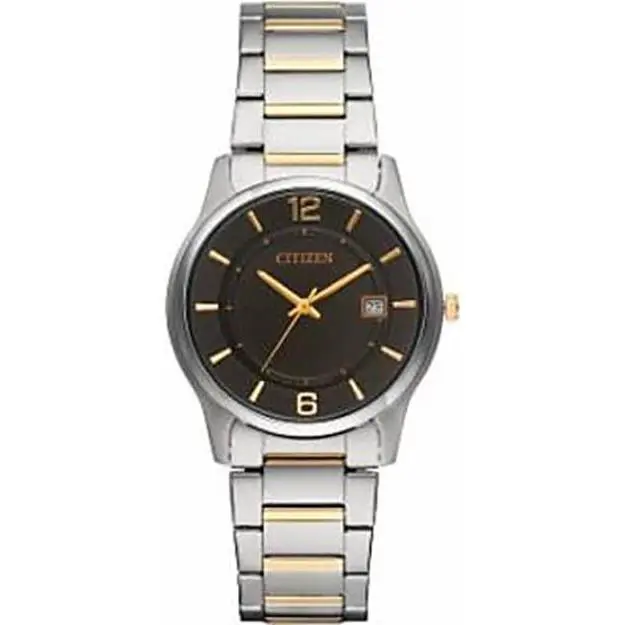 Men`s Black Dial Two Tone Stainless Steel Analog Wrist Citizen Watch BD0024-53E