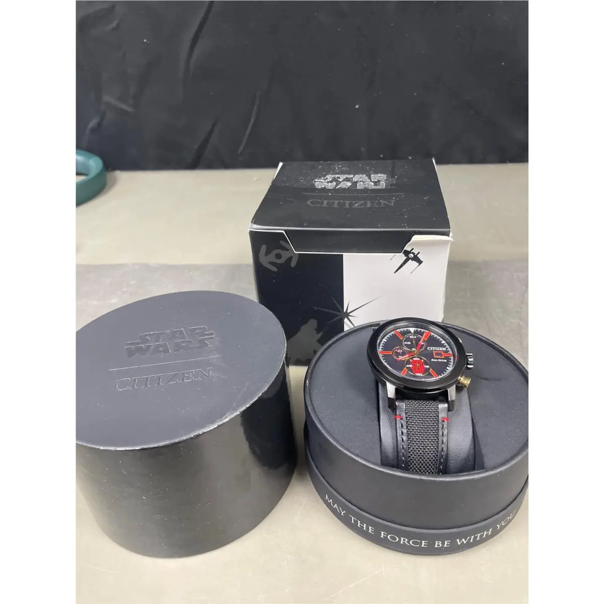 Men`s Eco-drive Star Wars Darth Maul Mastermind Chronograph Black Ion Pl by Citizen