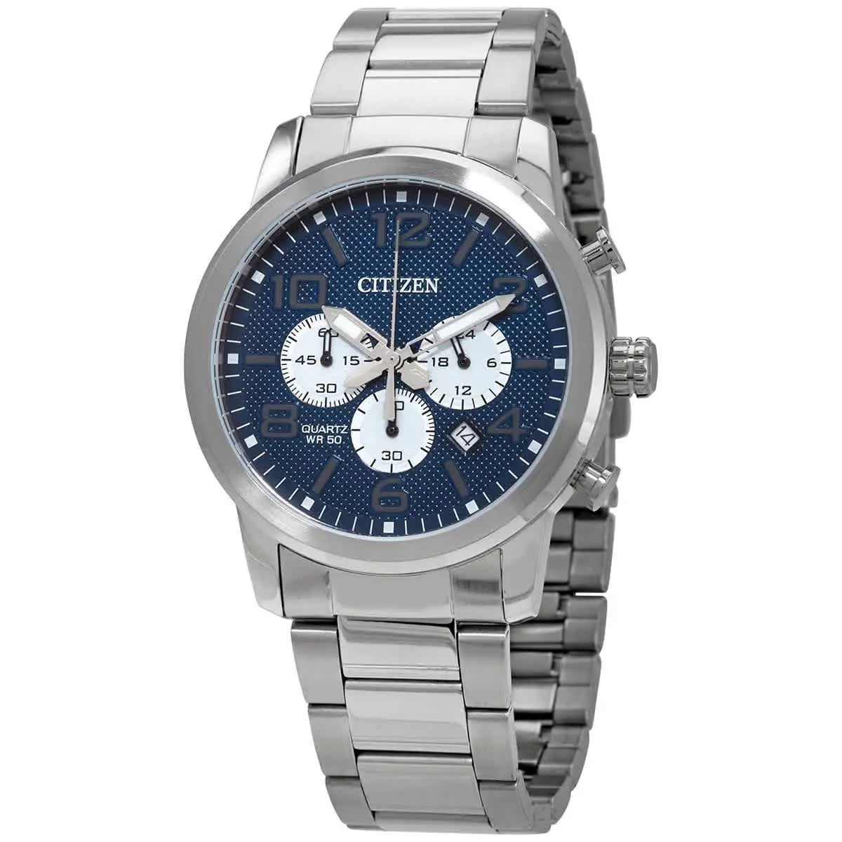Citizen Men`s Sports Chronograph Quartz Stainless Steel Watch - AN8050-51M - Dial: Blue