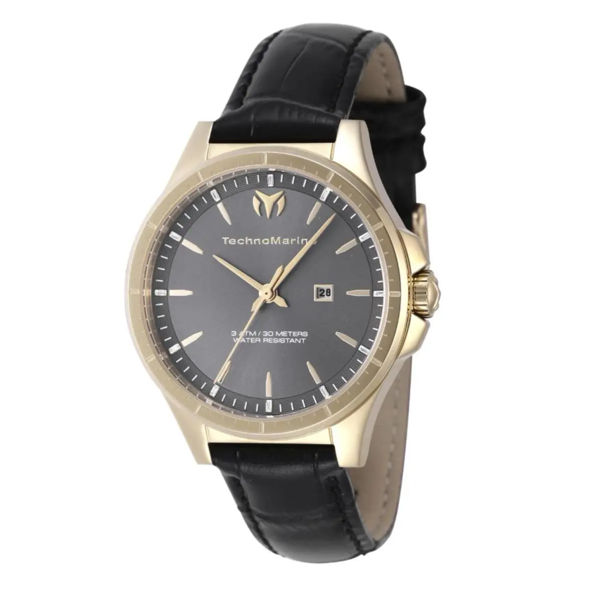 Technomarine Moonsun Women`s Watch - 36mm Black 822044 Box Warranty - Dial: Black, Bezel: Black