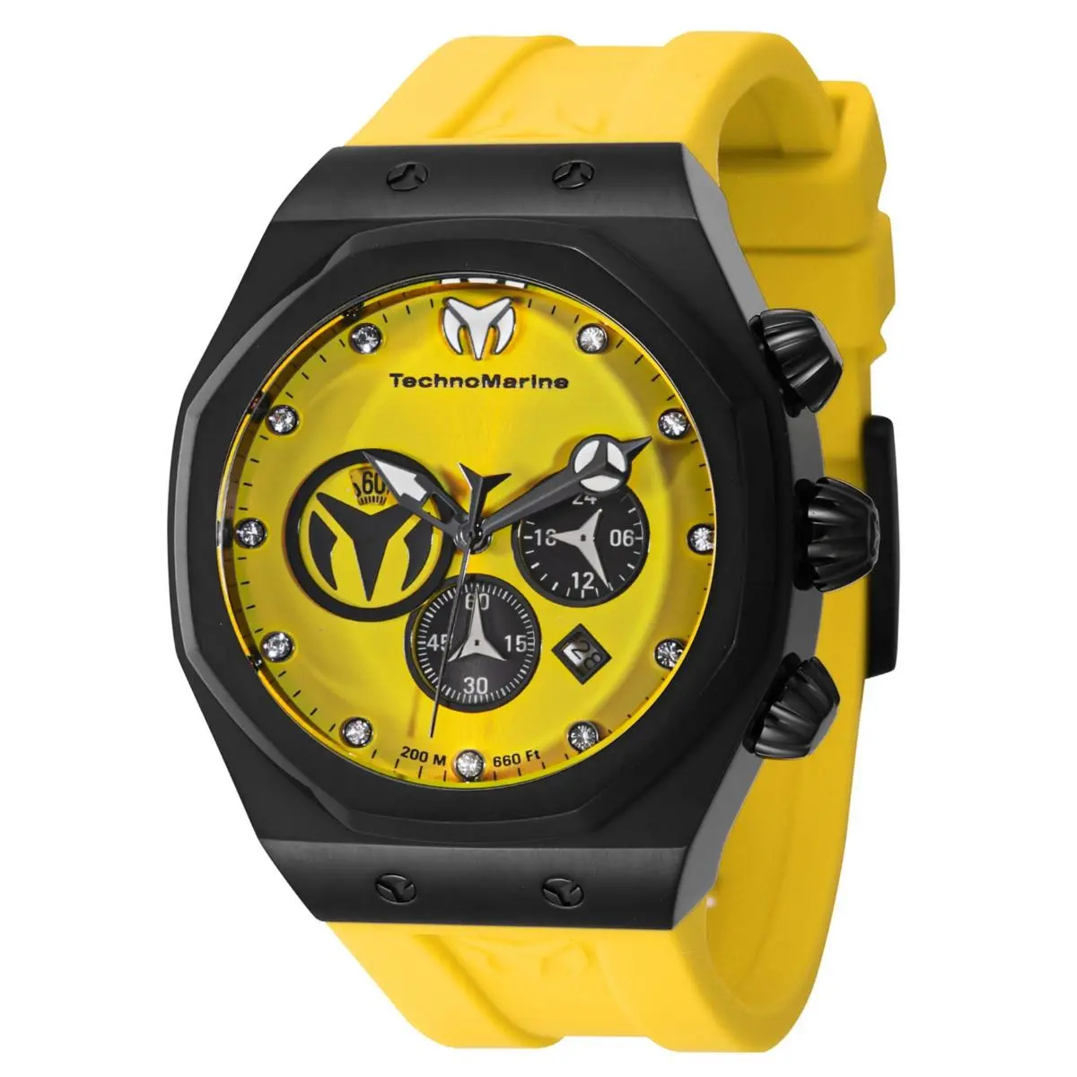 Technomarine Men`s Yellowjacket 45mm Crystal Chrono Reef Sun Watch TM-523002