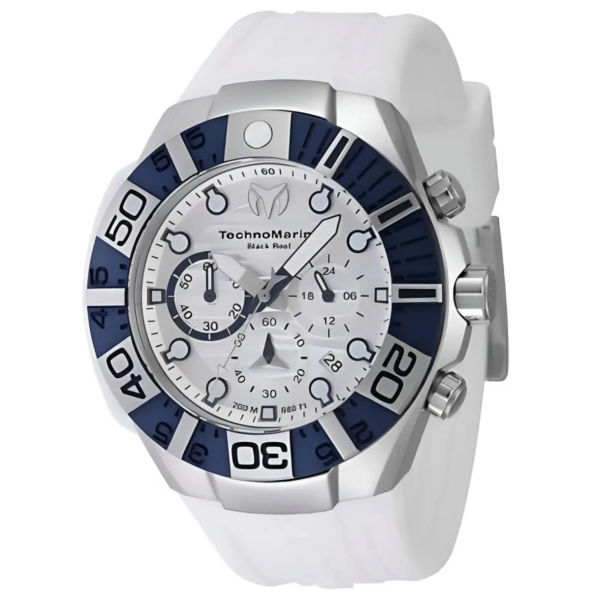 Technomarine Reef Black Chrono White Dial Gmt Men`s Quartz Watch TM-523013 by TechnoMarine