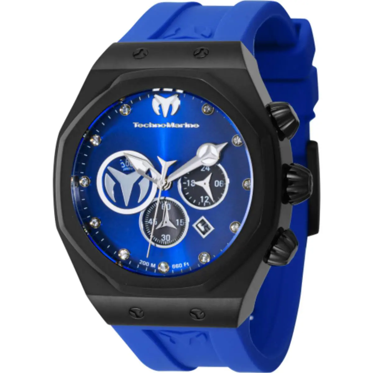 Technomarine Reef Sun Chronograph Quartz Blue Dial Men`s Watch TM-523001 - Dial: Blue, Band: Blue, Bezel: Black