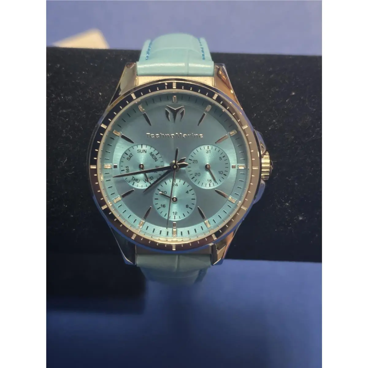New-technomarine Moonsun Date-day Quartz Blue Dial Ladies Watch 36MM