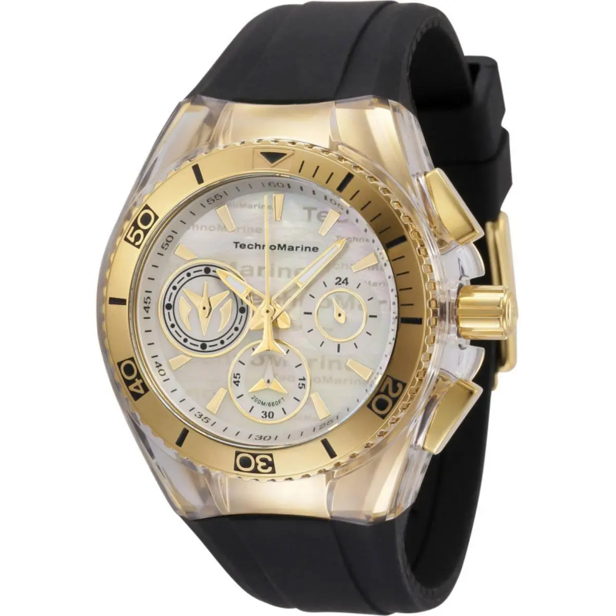 Technomarine Women`s Watch Cruise Quartz Chrono Silver Mop Dial Strap TM-120029 by TechnoMarine