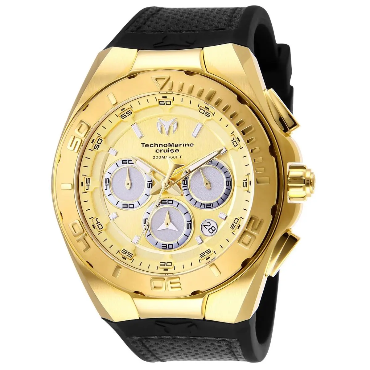 Technomarine Men`s TM-117004 Cruise Steel 45mm Watch with a Black Canvas Strap