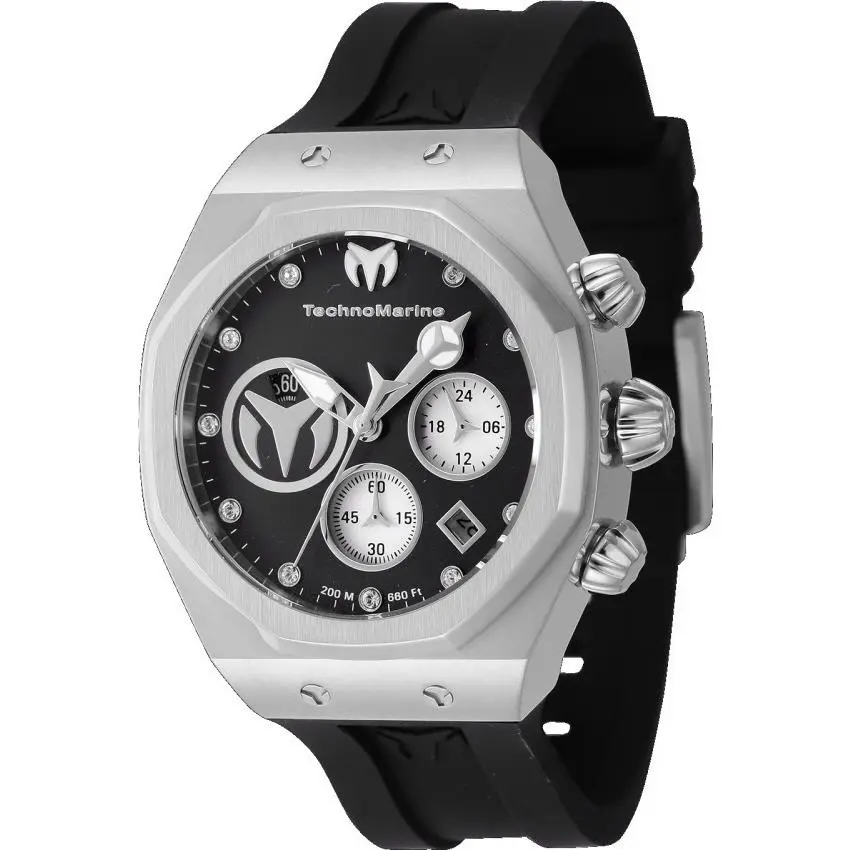Technomarine Reef Sun Women`s 40mm Double Black Crystal Chrono Watch TM-523004 by TechnoMarine