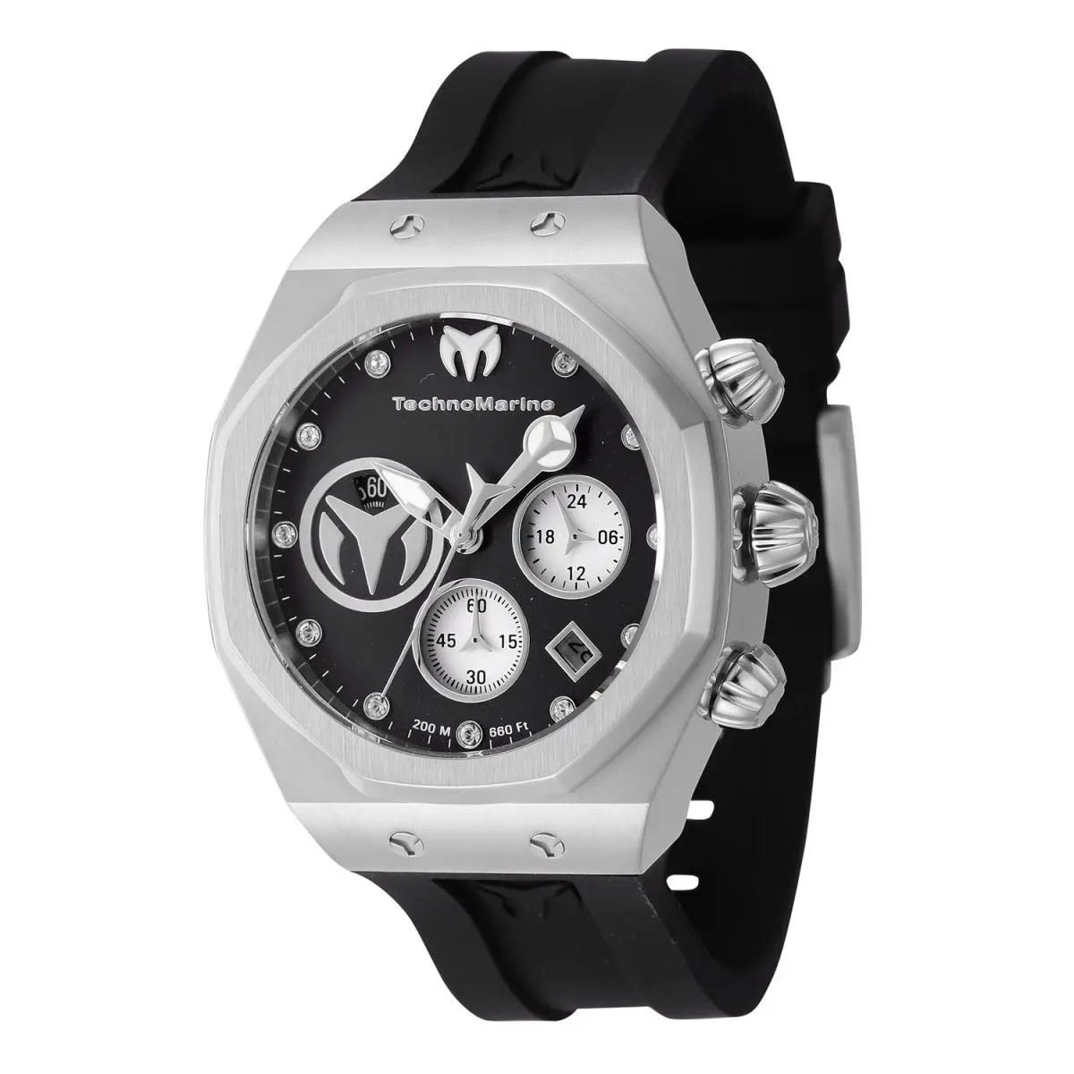 Technomarine Women`s TM-523004 Cruise Sun Reef Black Dial 40mm Arrival - Dial: Black, Band: Black, Bezel: Silver
