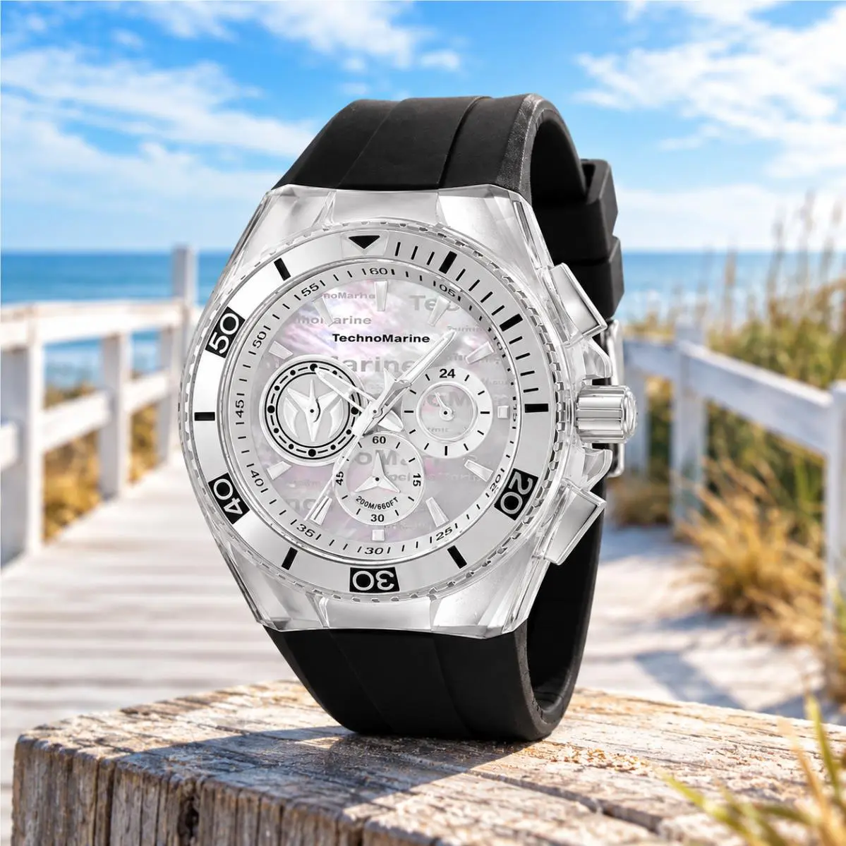 Technomarine Cruise California Men`s 46.65mm Mop Chronograph Watch TM-120021