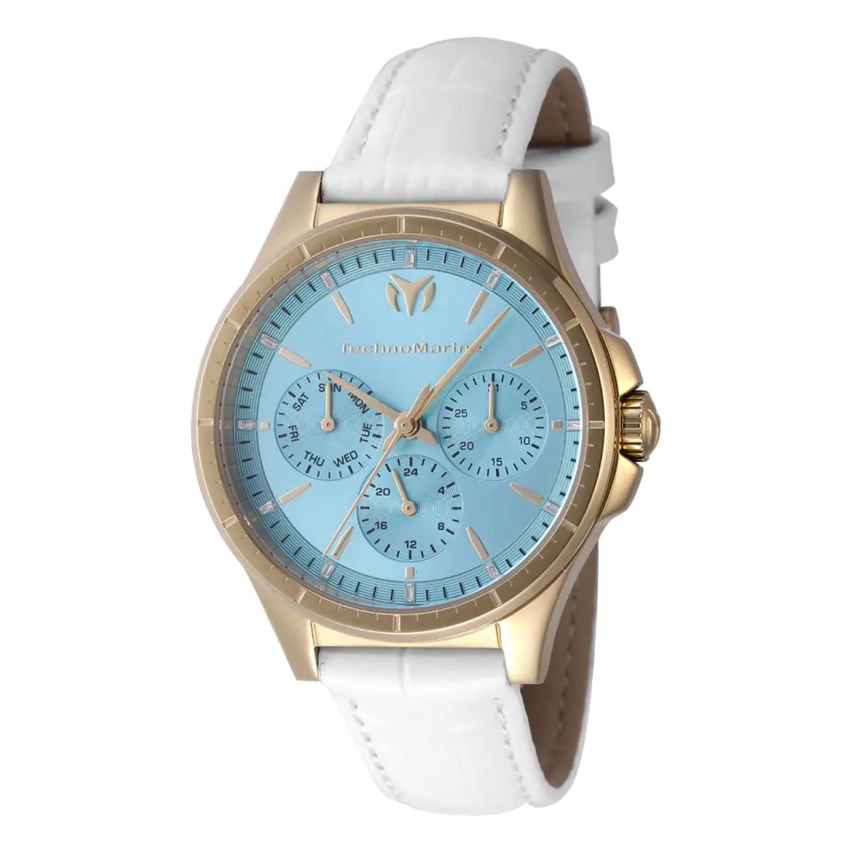 Technomarine Moonsun Date-dayquartz Light Blue Dial Ladies Watch TM-822061