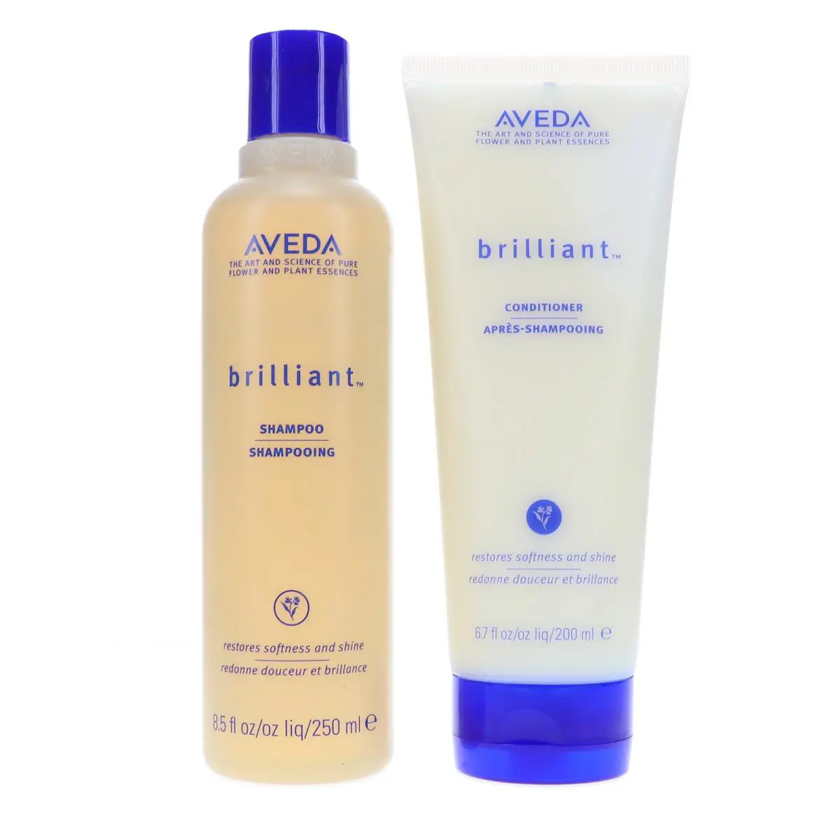 Aveda Brilliant Shampoo 8.5 oz Conditioner 6.7 oz Combo Pack