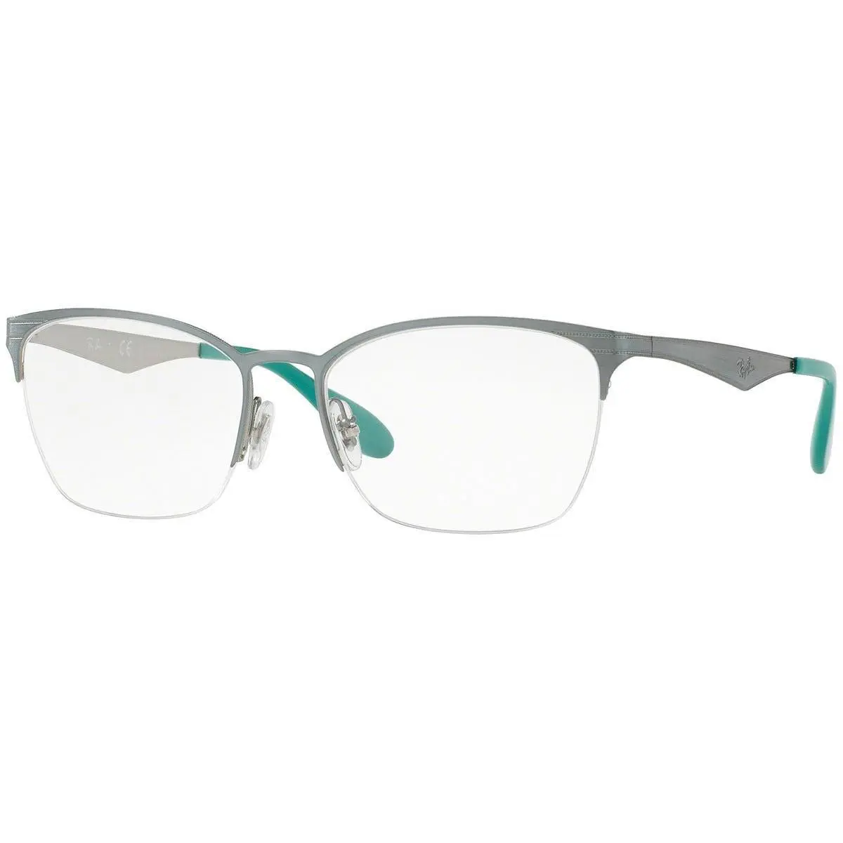 Ray Ban Designer Reading Eye Glasses RX6345-2919-54 Silver/light Green 54mm +2.75