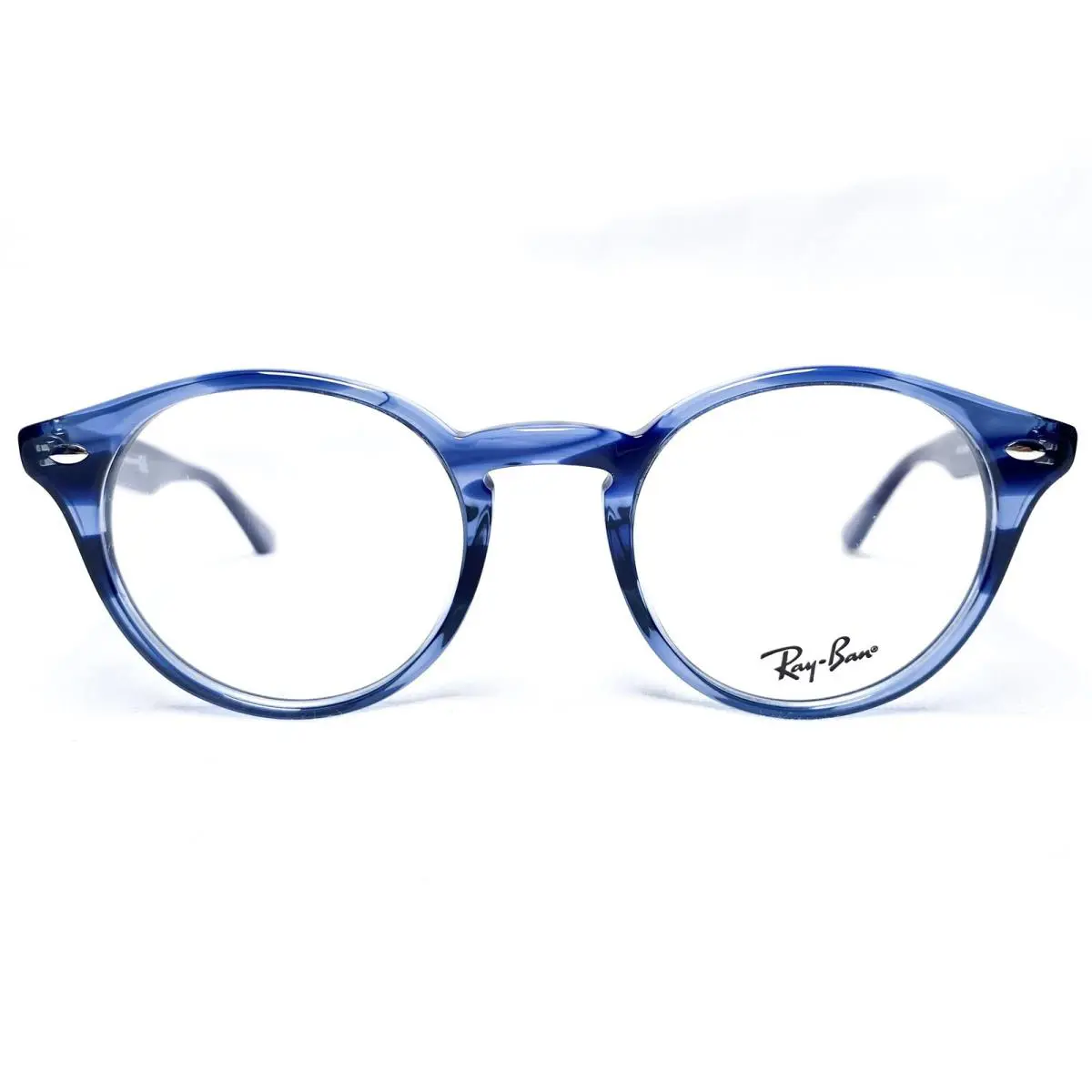 Ray Ban RB2180V 5572 Mens Striped Blue Round Modern Eyeglasses Frames 47/21