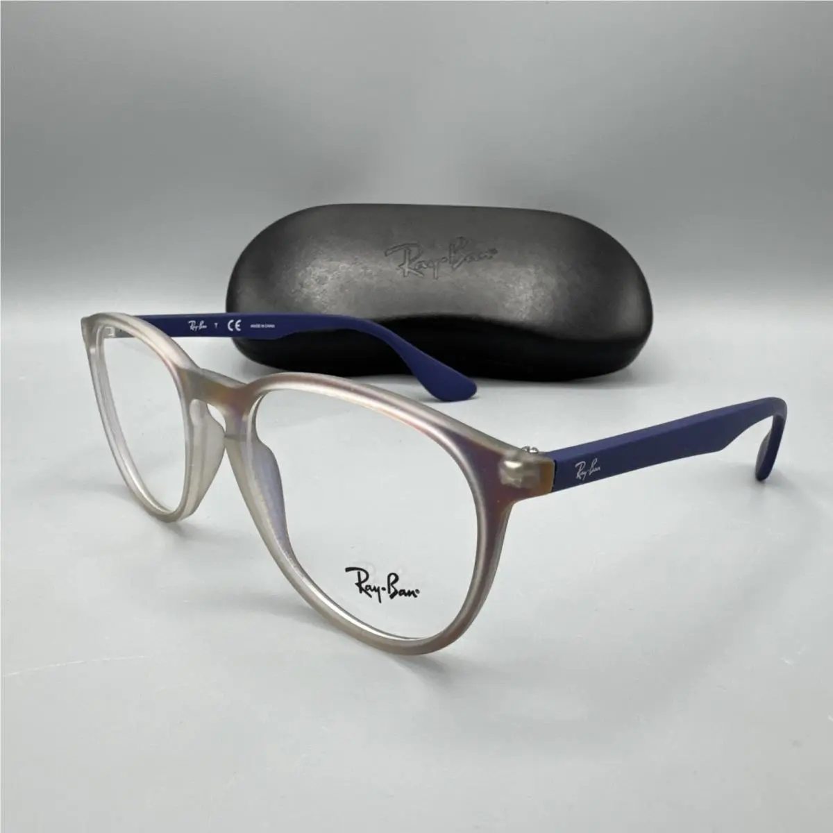 Rayban Clubround RB7046 5486 Purple Blue Irridescent Eyeglasses 51-18-140 w Case