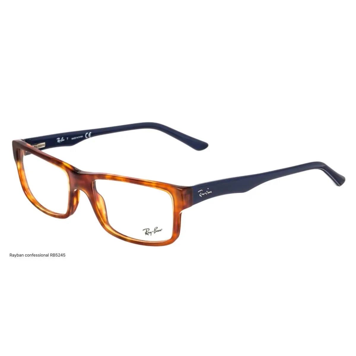 Ray Ban RB 5245 5609 Tortoise Blue Eyeglasses RX 54-17-145 W/ Case by Ray-Ban