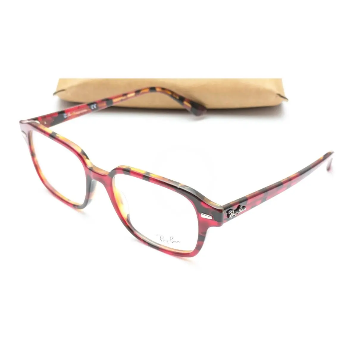 Ray-ban RB5382 5911 Rectangle Red Havana Unisex Eyeglasses 52mm
