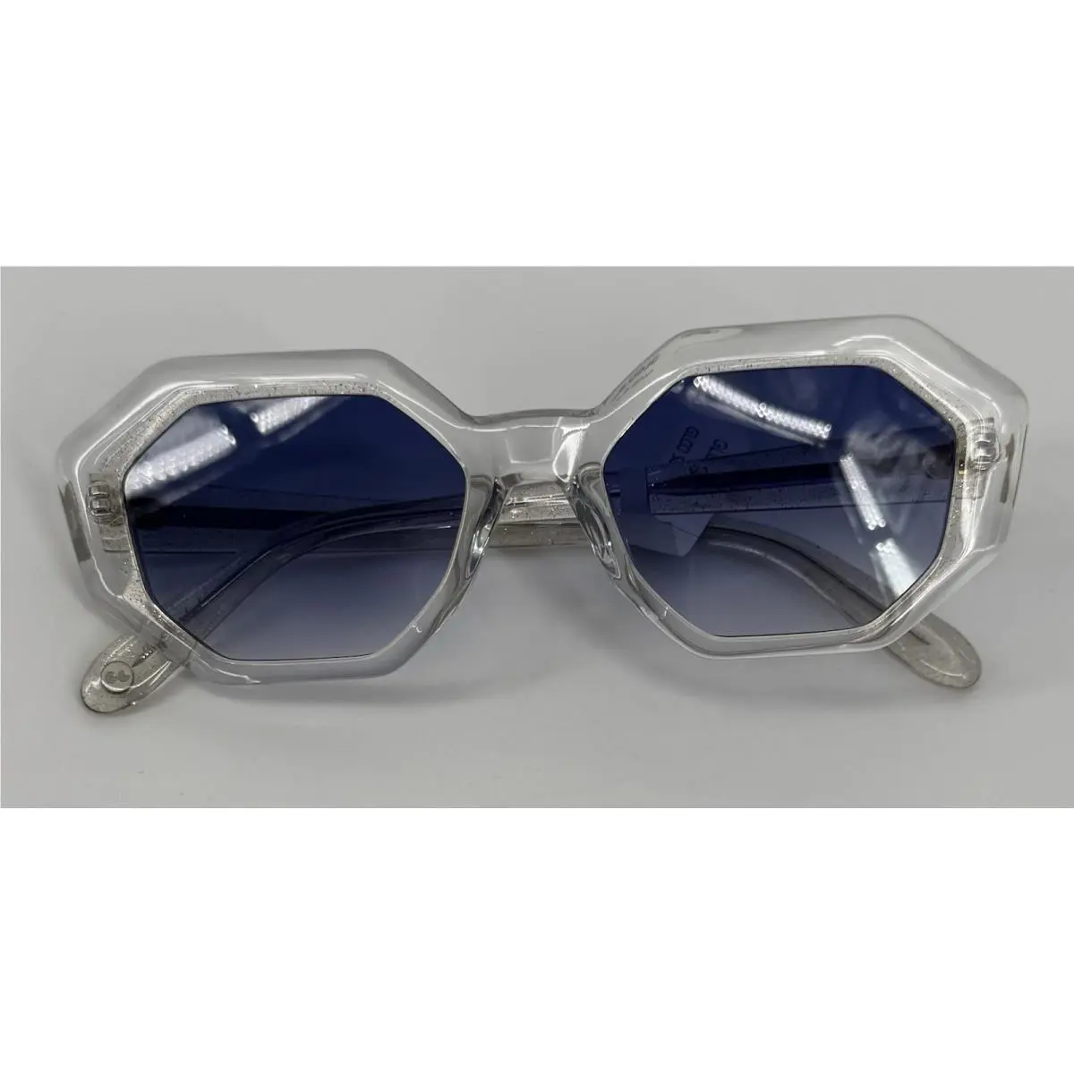 Garret Leight Jacqueline Luxury Glco Silver Sunglasses Blue Lens Designer