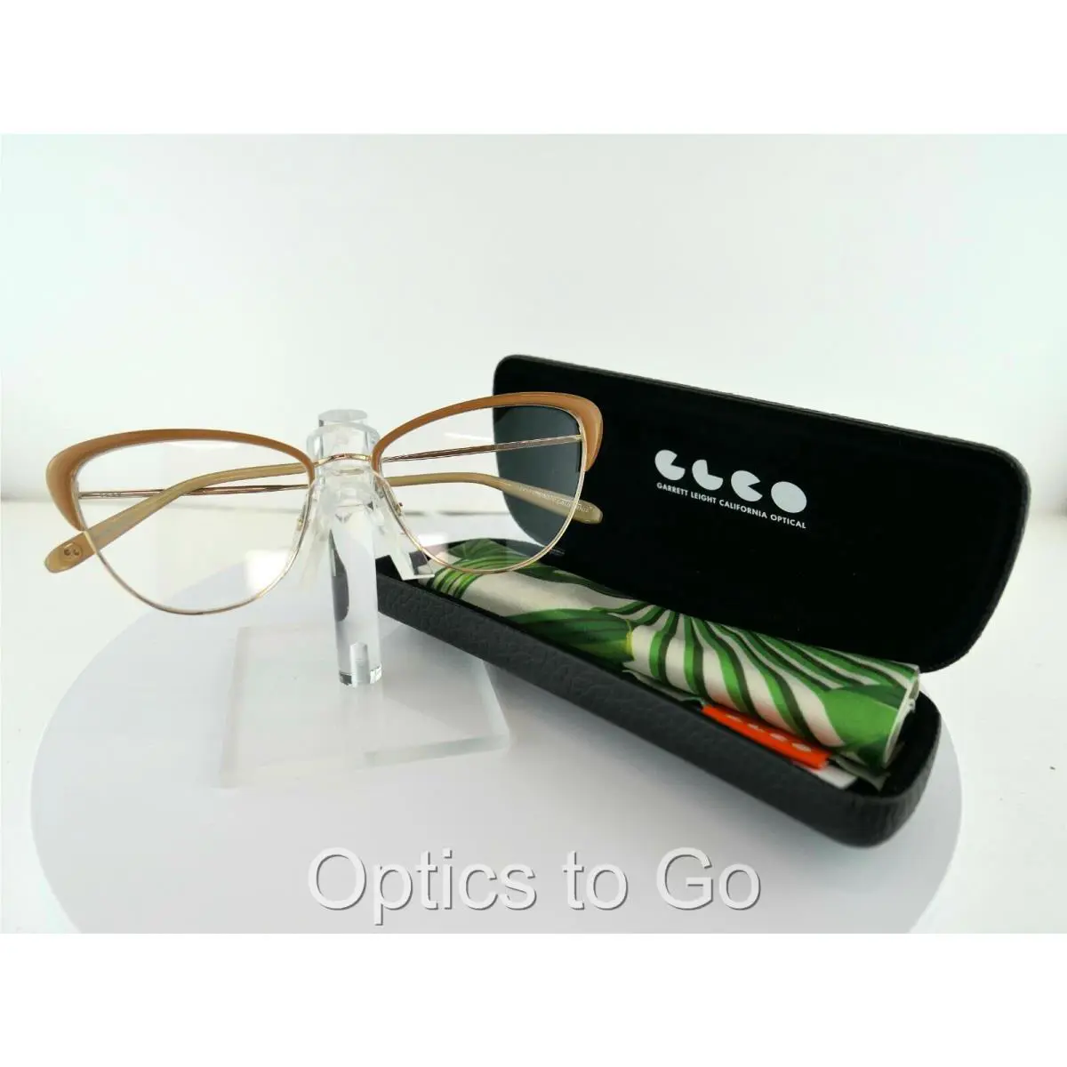 Garrett Leight Vista 53-17-143 Gold-caramel Laminate Cateye Eyeglass Frames