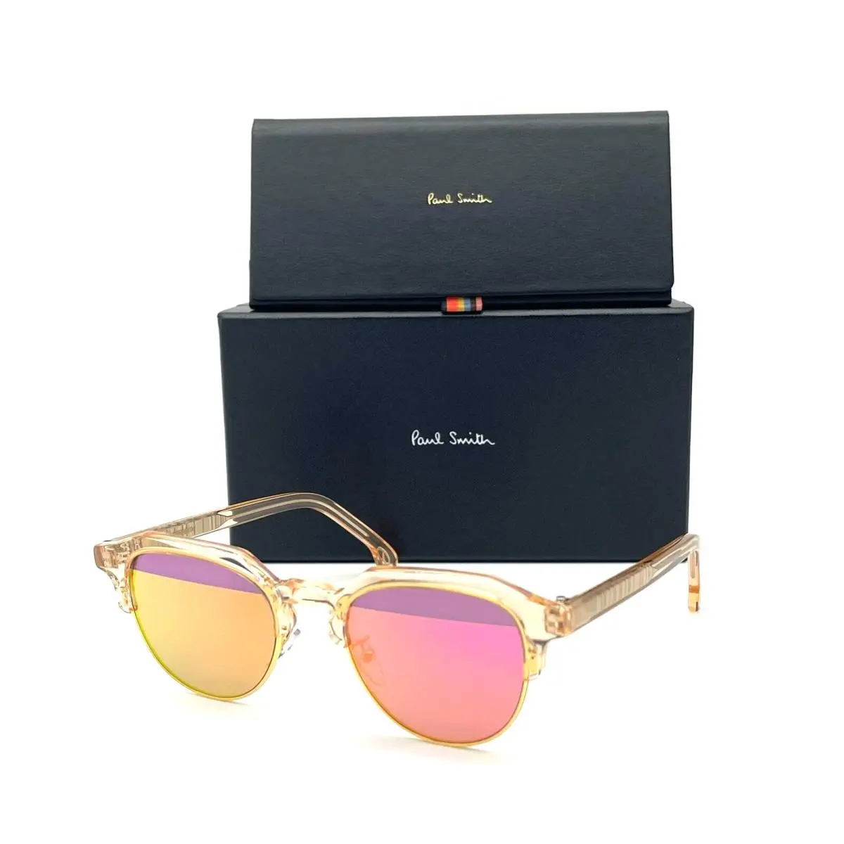 Paul Smith Barber 003 Peach Crystal / Pink Mirror 51mm Sunglasses