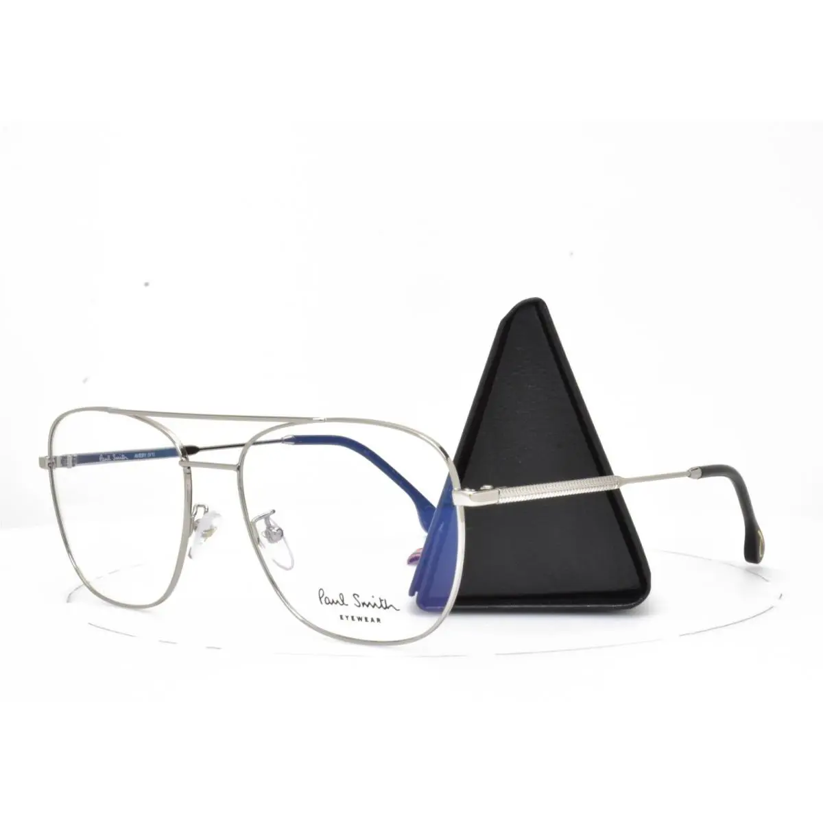 Eyeglasses Rx Frame Aviator Shiny Silver 56-17-145 Avery P007 V1 01 by Paul Smith