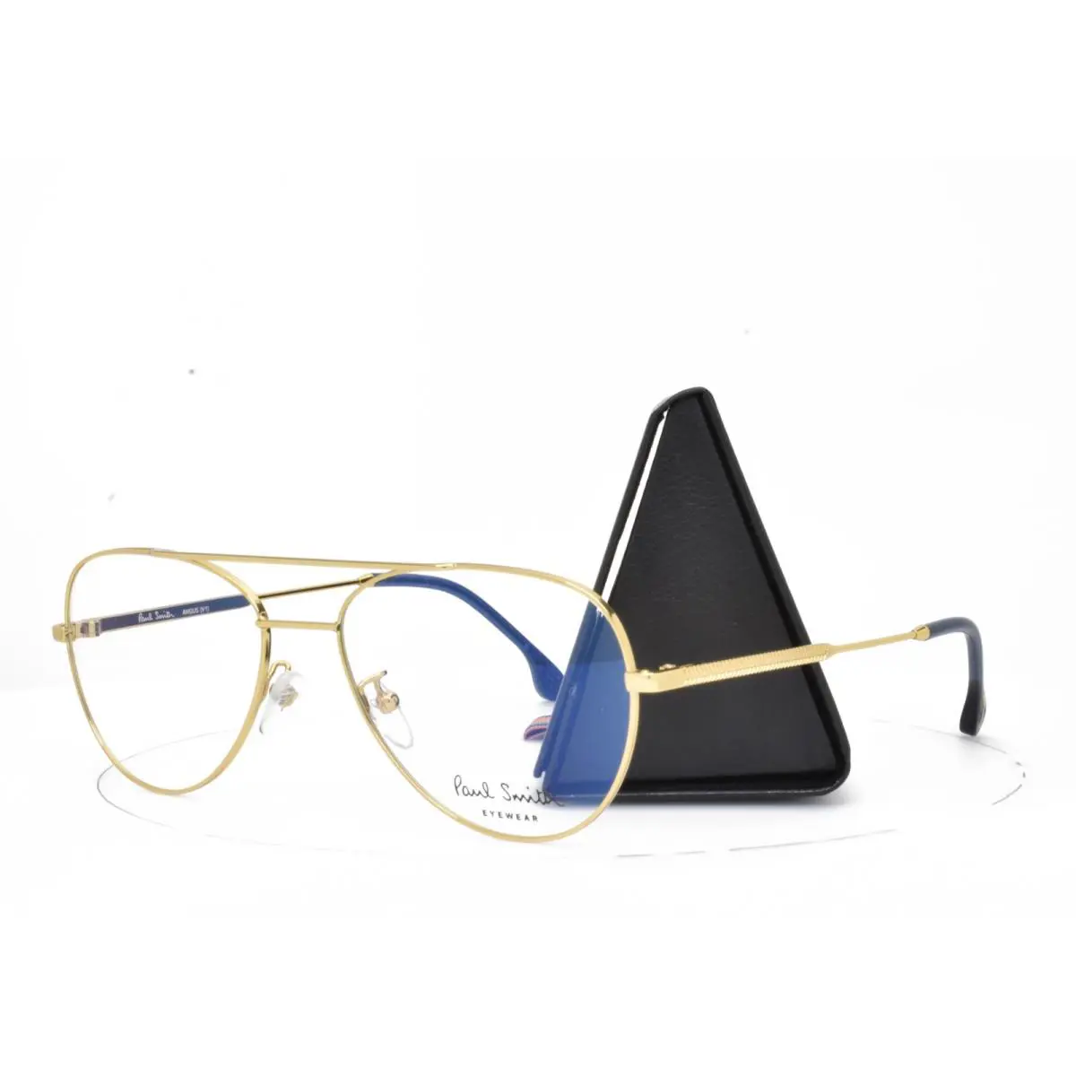 Paul Smith Eyeglasses Shiny Gold Rx Frame Aviator 55-17-145 Angus P006 V1 02