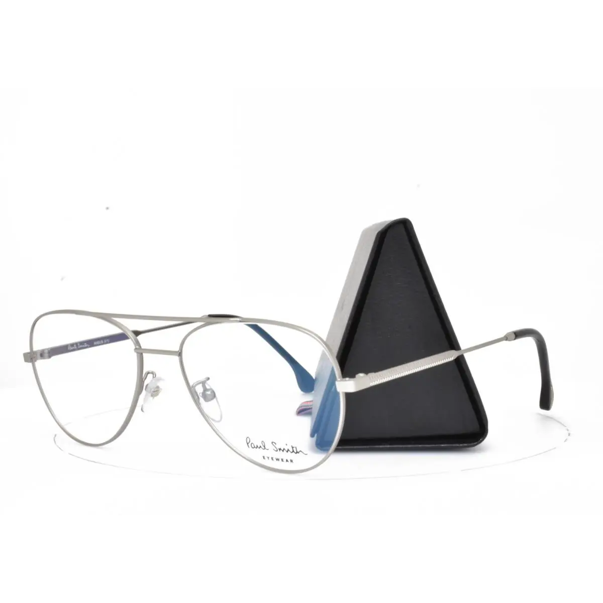 Paul Smith Eyeglasses Frame Aviator Satin Silver 55-17-145 Angus P006 V1 03