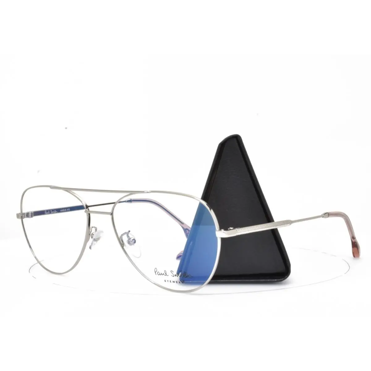 Paul Smith Eyeglasses Silver Chrome Rx Frame Aviator 58-17-145 Angus P006 V2 01