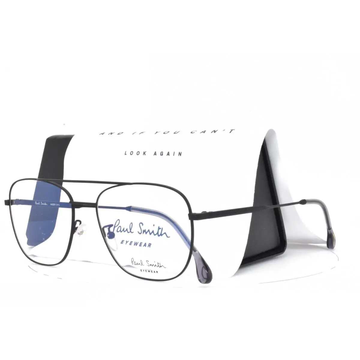 Paul Smith Eyeglasses Matte Black Aviator Rx Frame 56-17-145 Avery P007 V1 05