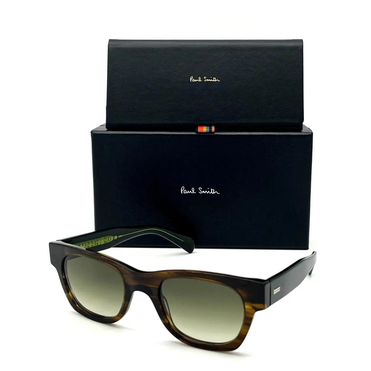 Highgate 210 Striped Brown / Green Gray 51mm Sunglasses by Paul Smith