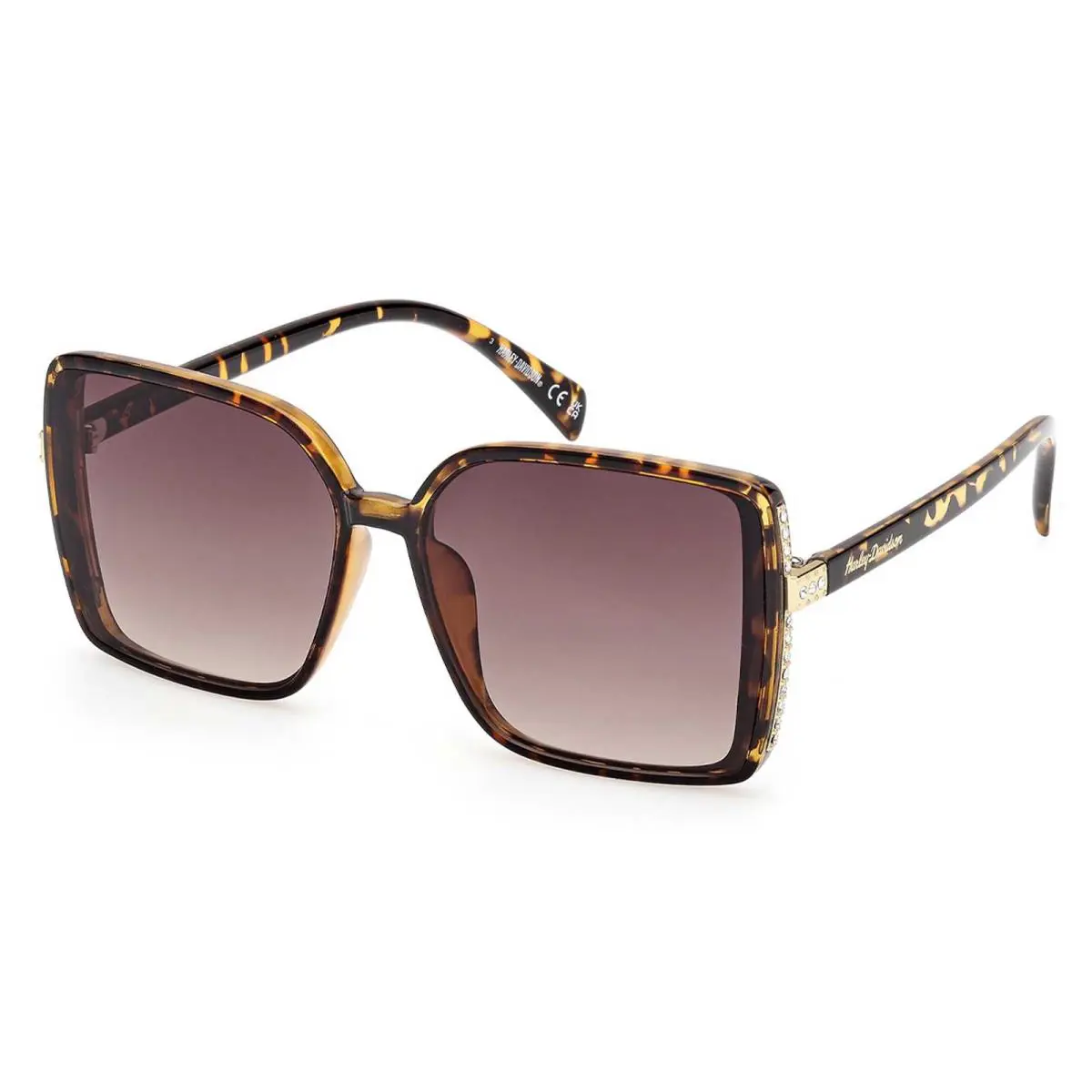 Harley-davidson Women`s Rhinestone Glam Oversized Sunglasses Tortoise Frames