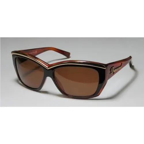Case DSQUARED2 Womens Square DQ0017 Brown Sunglasses 60x13x130 Italy