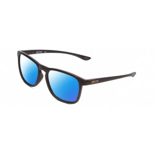 Reaction KC2834 Unisex Polarized Sunglasses Black Red Tortoise 56mm Blue Mirror Polar by Kenneth Cole